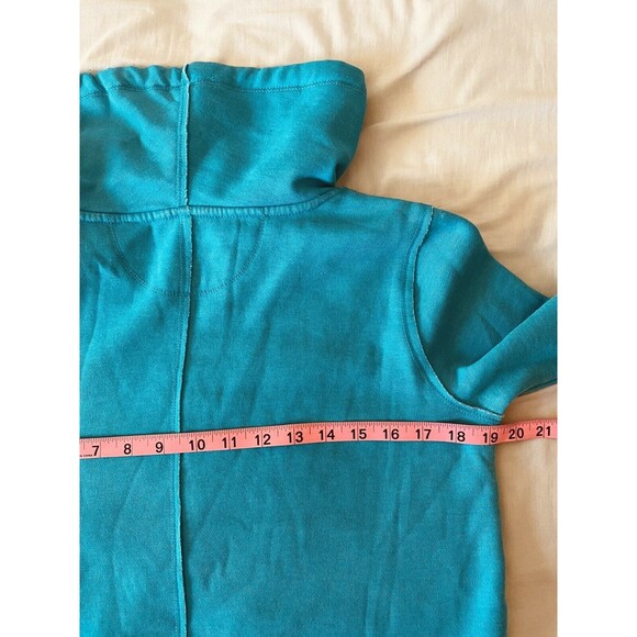 NWT Calvin Klein Teal Turquoise Funnel Neck Crisscross Sweatshirt Size Small S - Picture 7 of 12